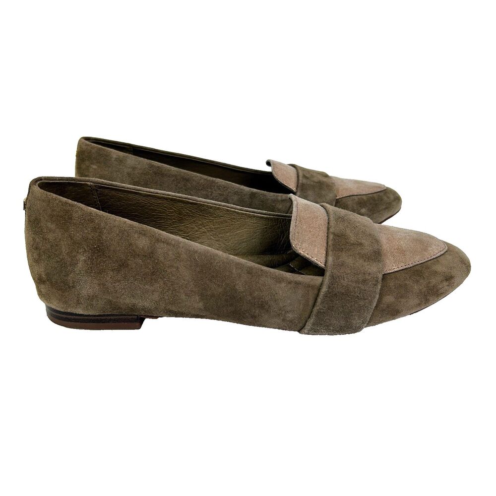 Birdies The Blackbird Suede Slip On Point Toe Ballet Flats Loafers Oak Shimmer 7